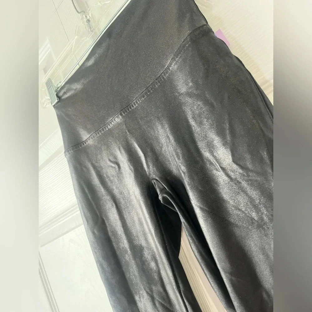 Spanx Women's Faux Leather Leggings - Med Black - Picture 2 of 5